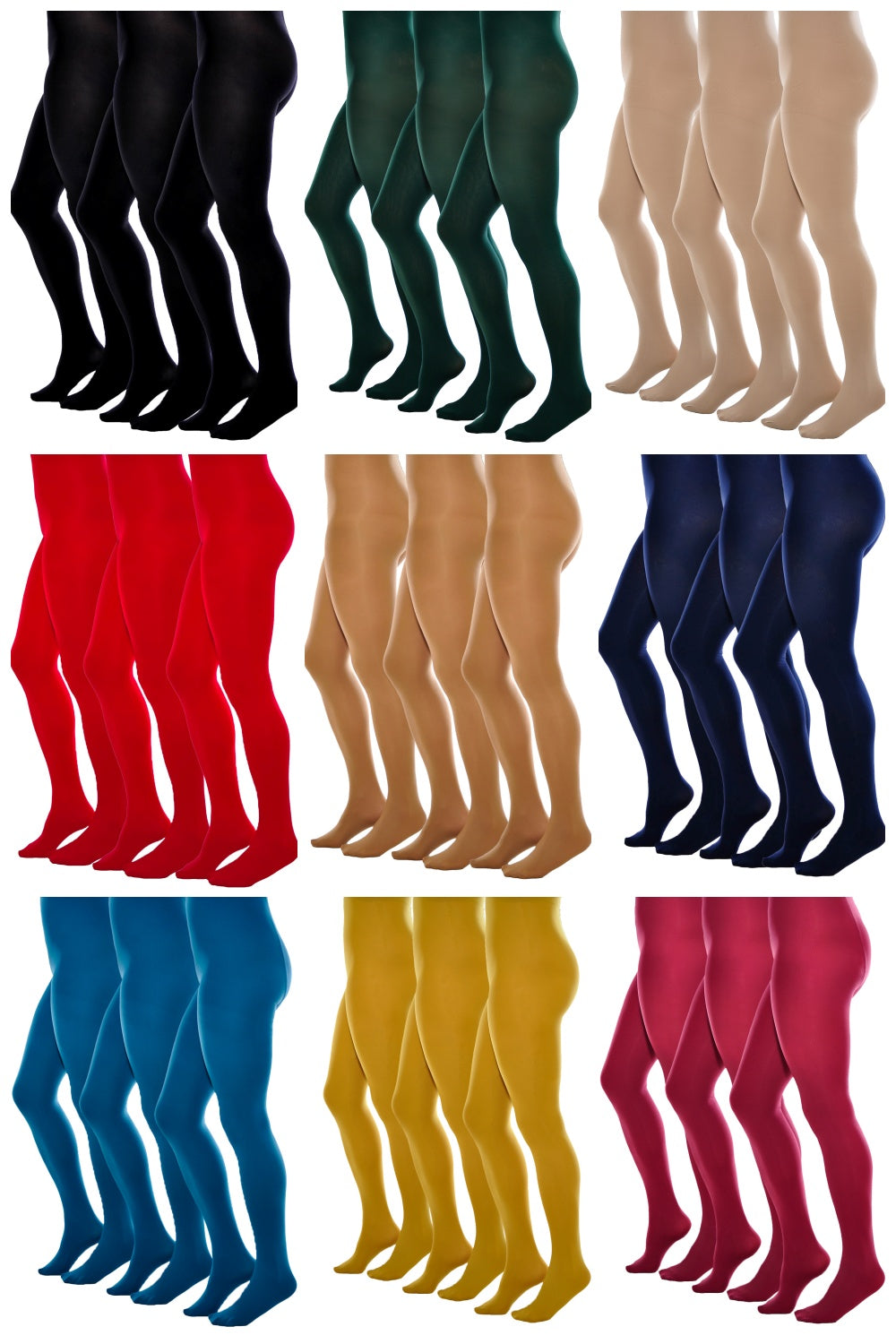 3 Pair Microfiber 60 Denier Tights Comfort& Economic