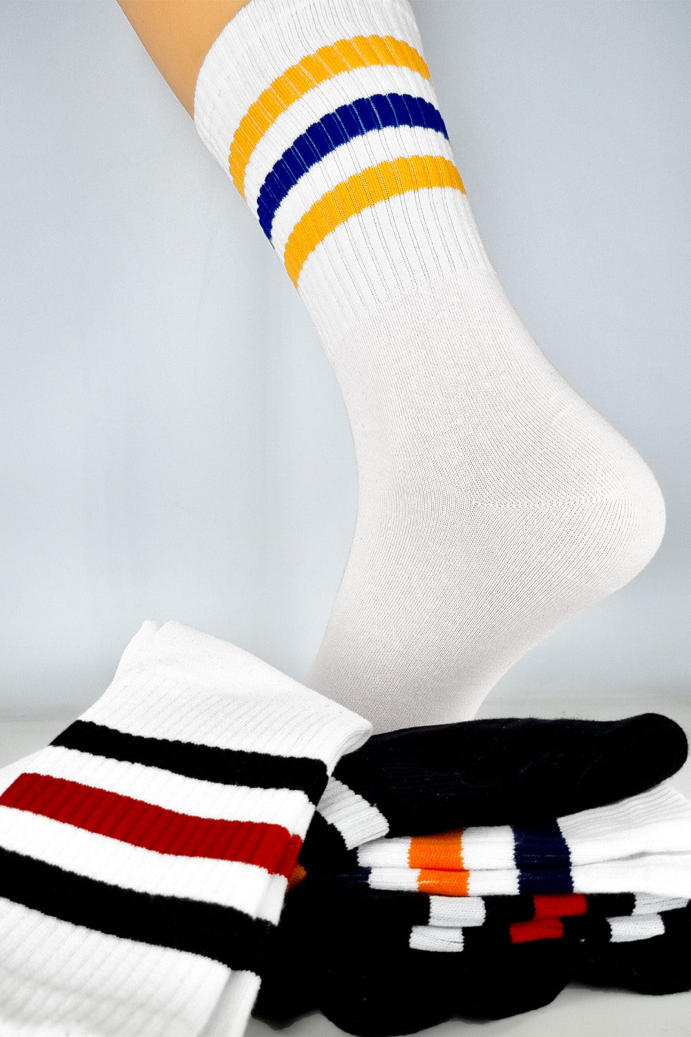 Striped TripleTone Cotton Sport Socks