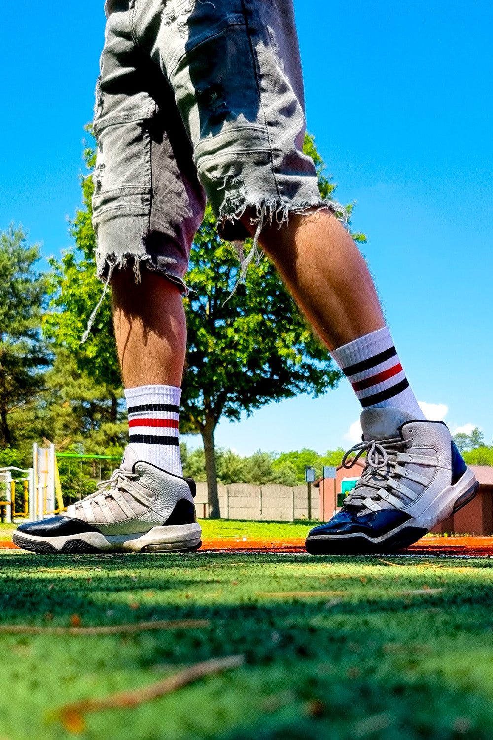 Striped TripleTone Cotton Sport Socks