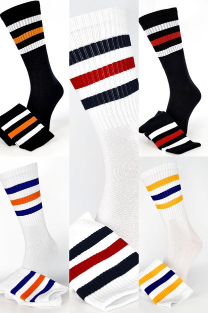 Striped TripleTone Cotton Sport Socks