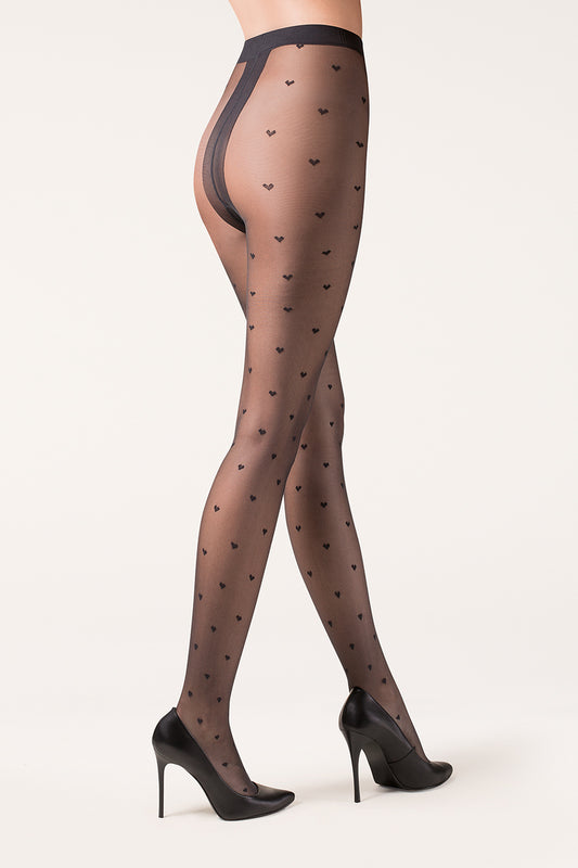 Heart Pattern Tights Emily 20 DEN