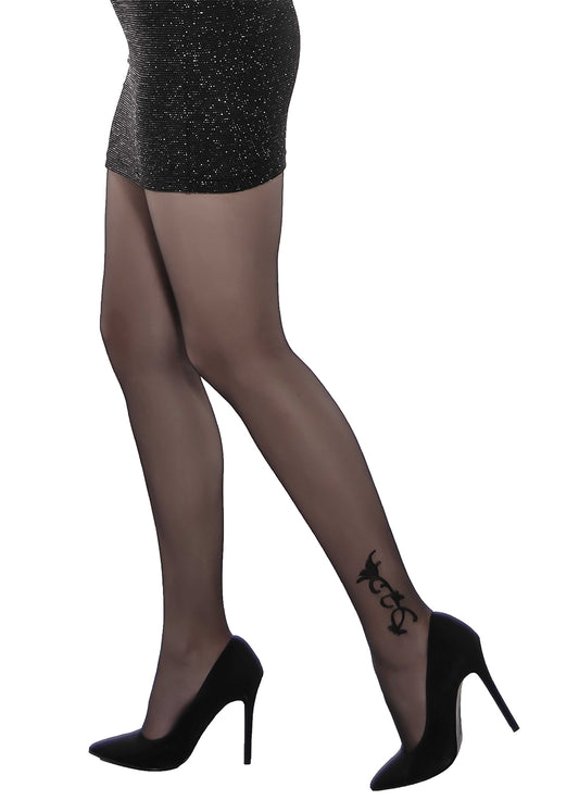 Floral Patterned 20 Den Tights Isabel