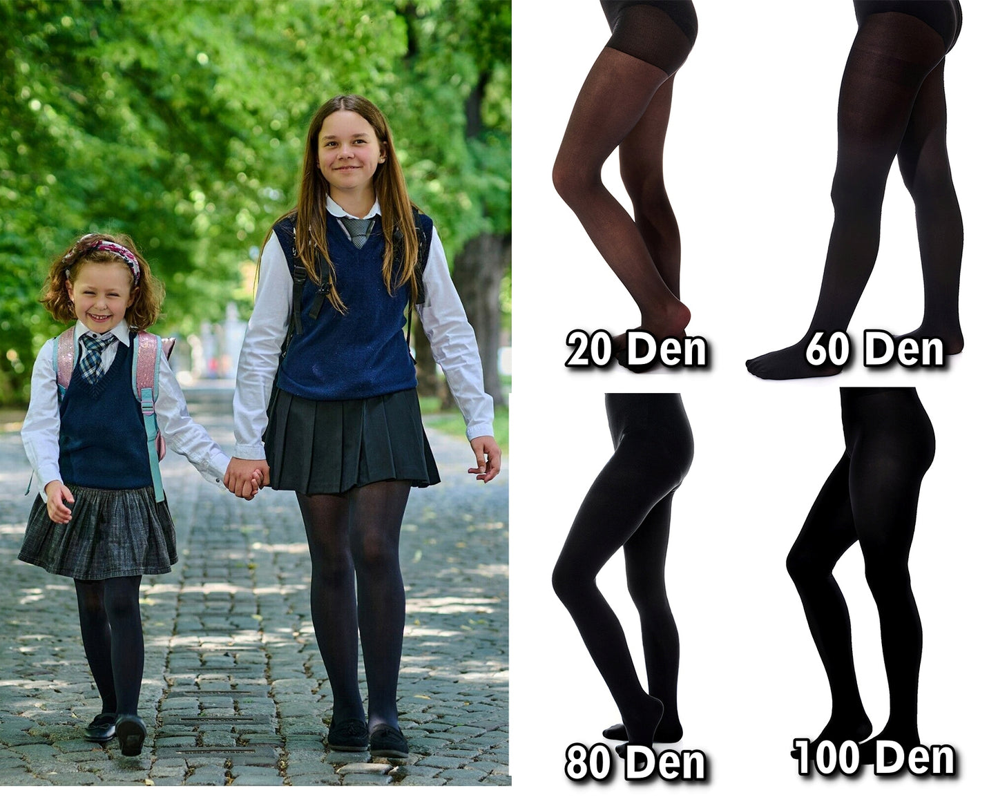 School Black Tights 80 Den - 3 Pack