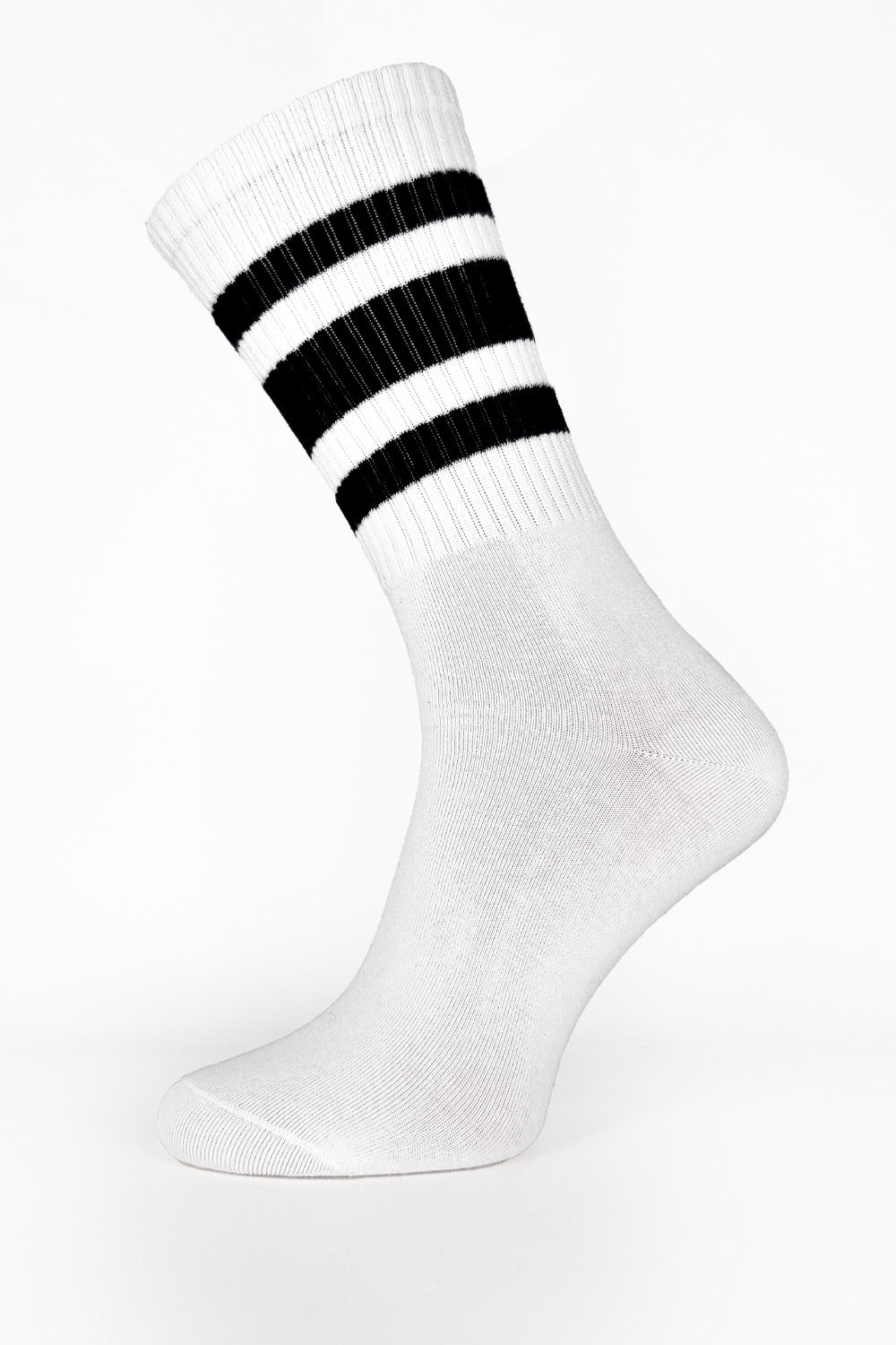 White with Black Stripes Sport Socks