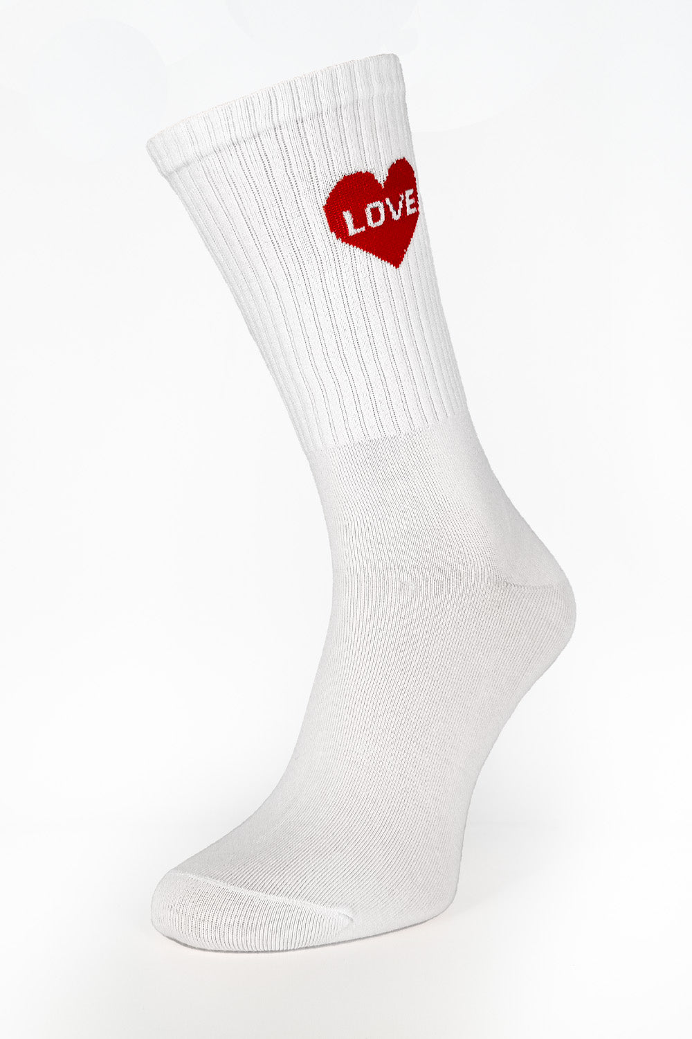 White Love Heart Sport Socks