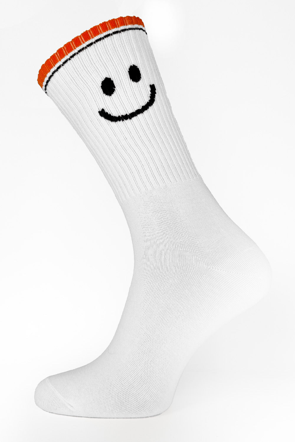 White Smiley Face Sport Socks