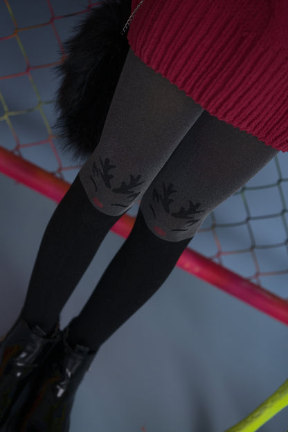 Children's Rudolf Patterned Tights - 50 Den