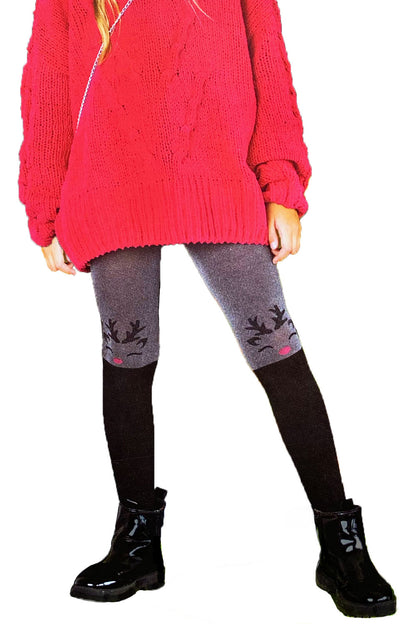 Children's Rudolf Patterned Tights - 50 Den